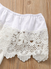 Kids' Off-Shoulder Lace Top and Denim Skirt Set - Sun Imperial product photo 6
