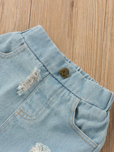 Kids' Off-Shoulder Lace Top and Denim Skirt Set - Sun Imperial product photo 7