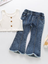 Kids' Ribbed Tank Top and Flare Jeans Set - Sun Imperial product photo 1