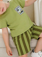 Kids' Stamp Graphic Tee and Striped Shorts Set - Sun Imperial product photo 2