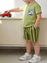 Kids' Stamp Graphic Tee and Striped Shorts Set - Sun Imperial product photo 3