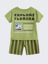 Kids' Stamp Graphic Tee and Striped Shorts Set - Sun Imperial product photo 5