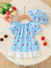 Kids' Strawberry Gingham Dress with Purse and Hat Set - Sun Imperial product photo 5
