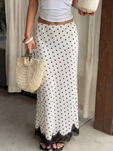 Lace Hem Polka Dot High-Waisted Maxi Skirt - Sun Imperial product photo 2