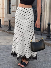 Lace Hem Polka Dot High-Waisted Maxi Skirt - Sun Imperial product photo 3