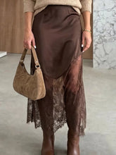 Lace Patchwork Hem Long Casual Shift Skirt - Sun Imperial product photo 1