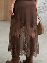 Lace Patchwork Hem Long Casual Shift Skirt - Sun Imperial product photo 2