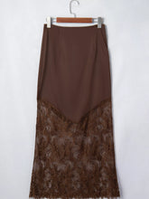 Lace Patchwork Hem Long Casual Shift Skirt - Sun Imperial product photo 3