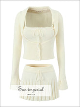 Lace-Trim Knit Cardigan, Cami and Mini Skirt — Set or Separates - Sun Imperial product photo 4