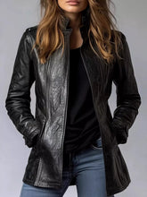 Leather Long Sleeve Moto Jacket - Sun Imperial product photo 1