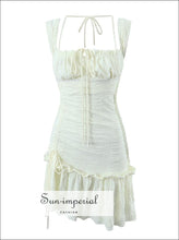 Light Yellow Bow-Back Crop Top and Ruffle Skirt Set - Sun Imperial product photo 2