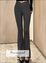Low V-Waist Stretch Fleece Flare Pants - Sun Imperial product photo 1