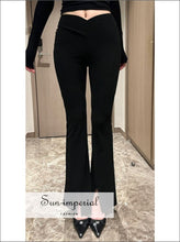 Low V-Waist Stretch Fleece Flare Pants - Sun Imperial product photo 2