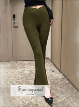 Low V-Waist Stretch Fleece Flare Pants - Sun Imperial product photo 3