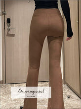 Low V-Waist Stretch Fleece Flare Pants - Sun Imperial product photo 5