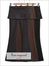 Low-Waist Flare Legging Pants with Zipper Detail - Sun Imperial product photo 1