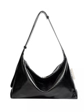 Minimalist Glossy Leather Slouchy Shoulder Bag - Sun Imperial product photo 9