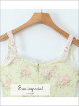 Mint Floral Mermaid Midi Dress with Bow - Sun Imperial product photo 4