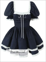 Navy Striped Lace-Trim Mini Dress - Sun Imperial product photo 1