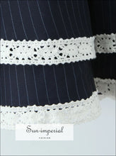 Navy Striped Lace-Trim Mini Dress - Sun Imperial product photo 5