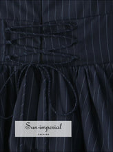 Navy Striped Lace-Trim Mini Dress - Sun Imperial product photo 6