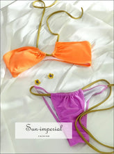 Neon Color-Block Triangle Bikini Set - Sun Imperial product photo 1