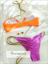 Neon Color-Block Triangle Bikini Set - Sun Imperial product photo 2