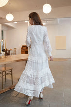 Nina vintage V-neck ruffle midi dress