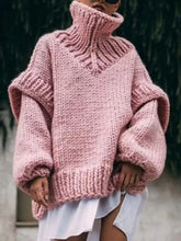 Oversized Chunky Knit Turtleneck Sweater - Sun Imperial product photo 6