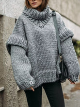 Oversized Chunky Knit Turtleneck Sweater - Sun Imperial product photo 8