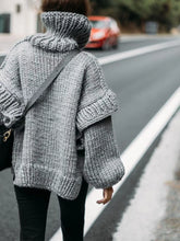 Oversized Chunky Knit Turtleneck Sweater - Sun Imperial product photo 9