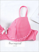 Pink Plaid Underwire Ruffle Bikini Set - Sun Imperial product photo 3