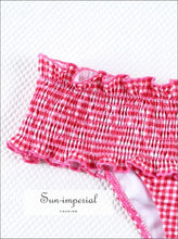 Pink Plaid Underwire Ruffle Bikini Set - Sun Imperial product photo 4