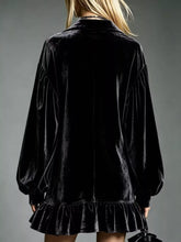 Plus-Size Velvet Ruffle-Hem Long-Sleeve Dress - Sun Imperial product photo 12
