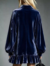 Plus-Size Velvet Ruffle-Hem Long-Sleeve Dress - Sun Imperial product photo 17