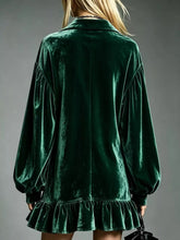 Plus-Size Velvet Ruffle-Hem Long-Sleeve Dress - Sun Imperial product photo 19