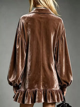 Plus-Size Velvet Ruffle-Hem Long-Sleeve Dress - Sun Imperial product photo 6
