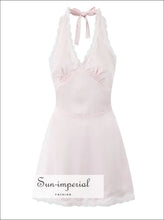Polka-Dot Backless Halter Mini Dress - Sun Imperial product photo 5