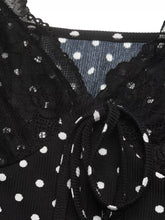 Polka-Dot Lace-Trim V-Neck Mini Dress - Sun Imperial product photo 6