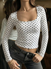 Polka-Dot Long-Sleeve Cropped T-Shirt - Sun Imperial product photo 3