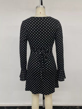 Polka Dot Long Sleeve Ruffle Hem Mini Dress - Sun Imperial product photo 14