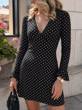 Polka Dot Long Sleeve Ruffle Hem Mini Dress - Sun Imperial product photo 1
