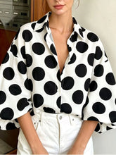 Polka-Dot Puff-Sleeve Button-Up Shirt - Sun Imperial product photo 1