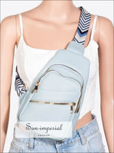 Sun-imperial Pu Leather Chevron Strap Crossbody Bag Ship from USA, Sun-Imperial PU United States
