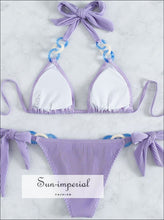 Purple Ring-Detail High-Waist Bikini Set - Sun Imperial product photo 2