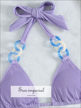 Purple Ring-Detail High-Waist Bikini Set - Sun Imperial product photo 3