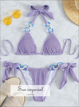 Purple Ring-Detail High-Waist Bikini Set - Sun Imperial product photo 5