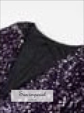 Purple Sequin Long-Sleeve Backless Mini Dress - Sun Imperial product photo 3