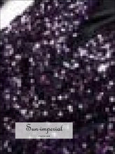 Purple Sequin Long-Sleeve Backless Mini Dress - Sun Imperial product photo 4