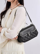 Quilted PU Leather Crossbody Bag with Rhinestone Decor - Sun Imperial product photo 10